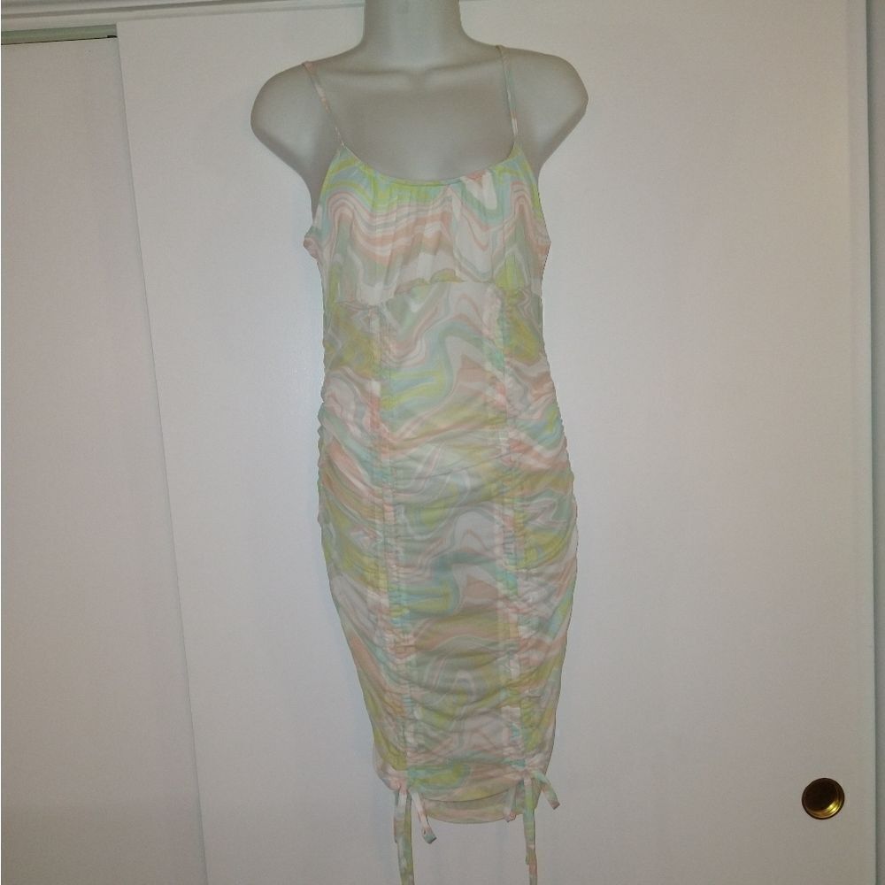 Almost Famous Ruched Tie Hem Dress